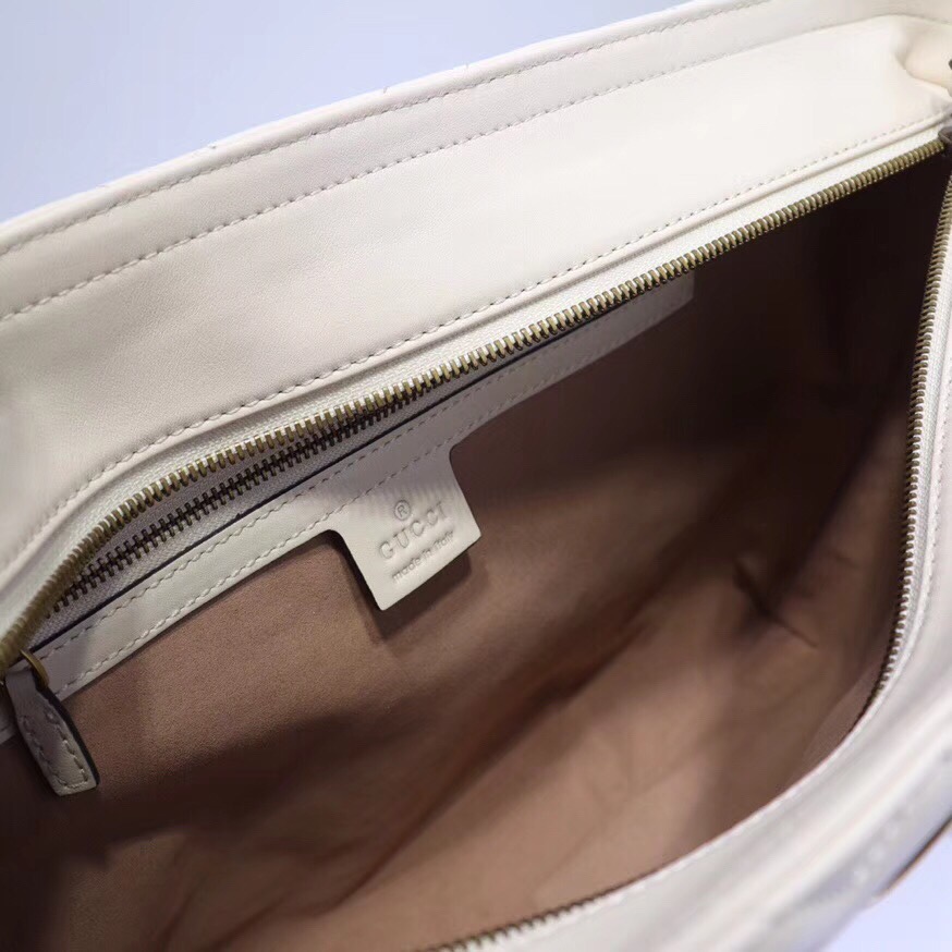 Gvc*1 GG Marmont Matelassé Medium Tote White 524578