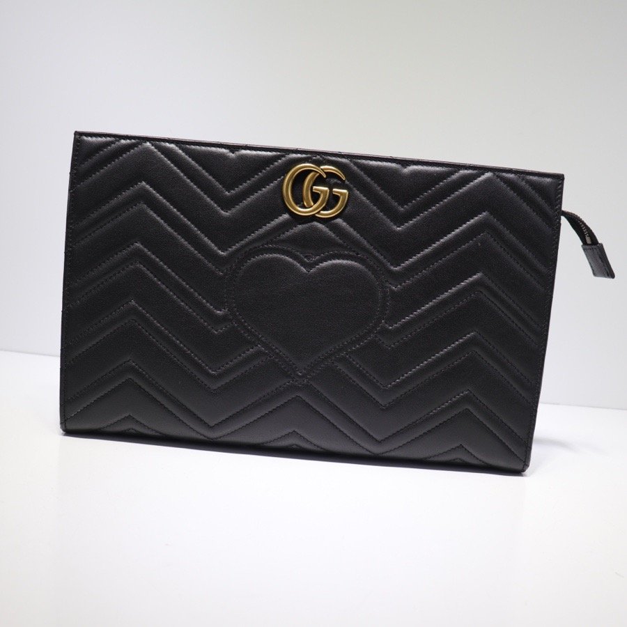Gvc*1 Women GG Marmont matelassé clutch Black 448450
