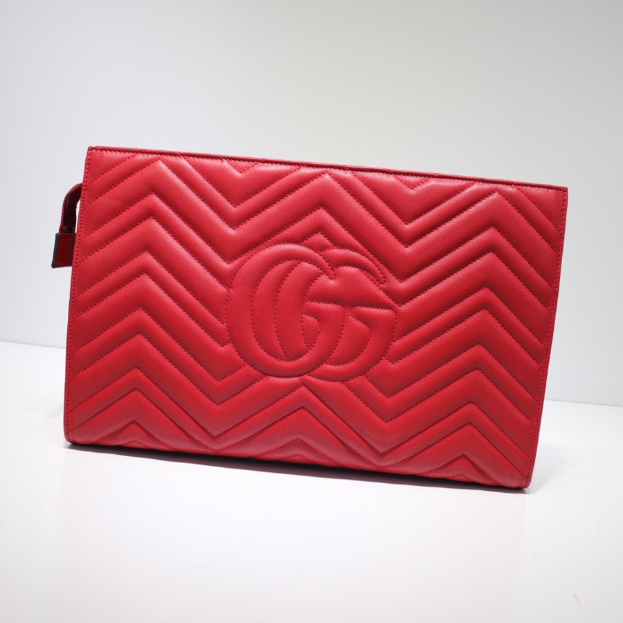 Gvc*1 Women GG Marmont matelassé clutch Red 448450