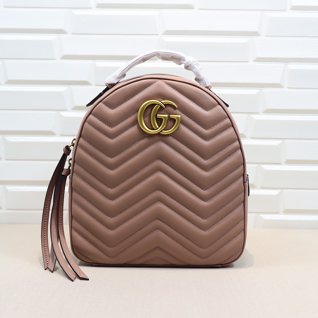 Gvc*1 GG Marmont Quilted Leather Backpack 476671 Pink