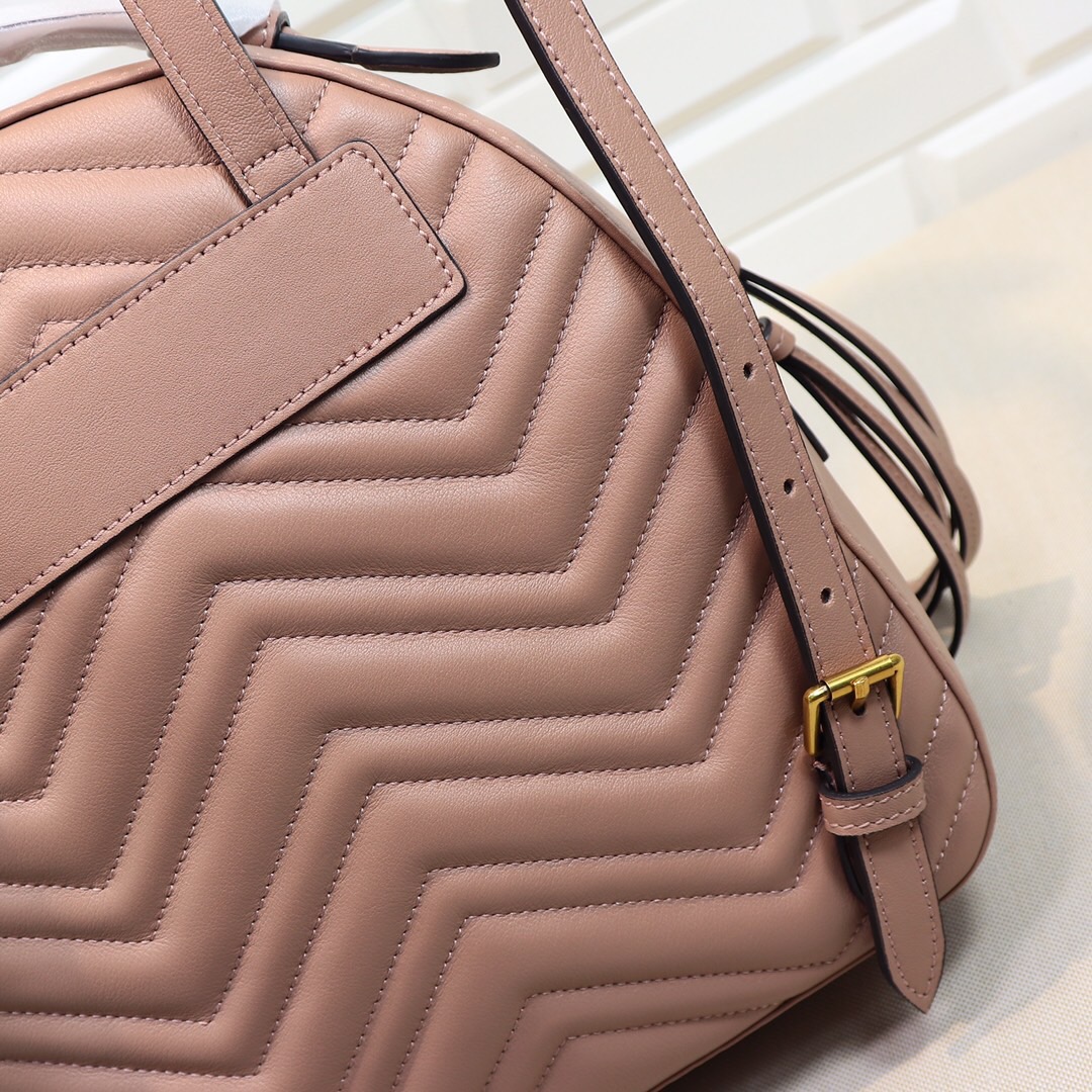 Gvc*1 GG Marmont Quilted Leather Backpack 476671 Pink