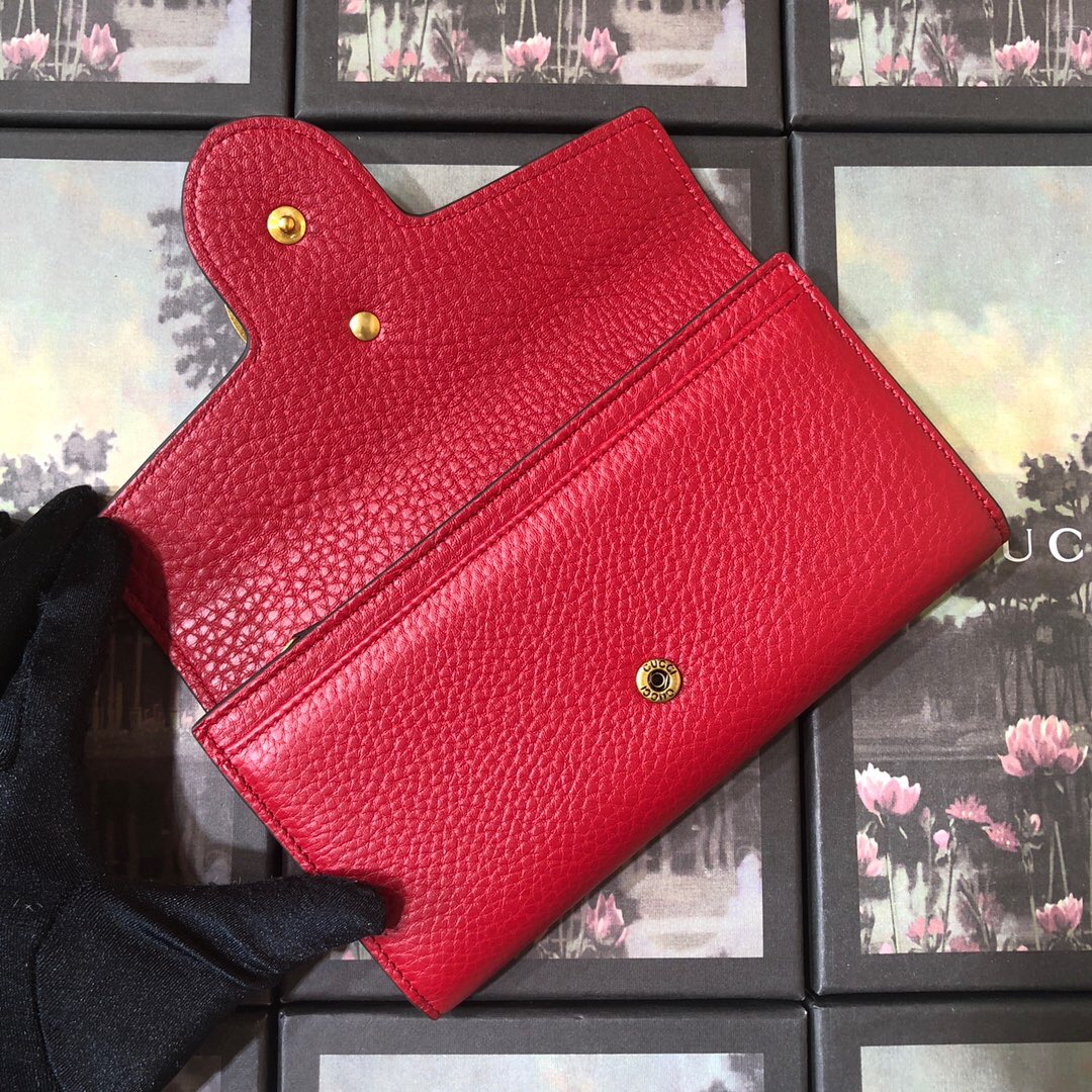 GG Marmont continental wallet 400586 Red