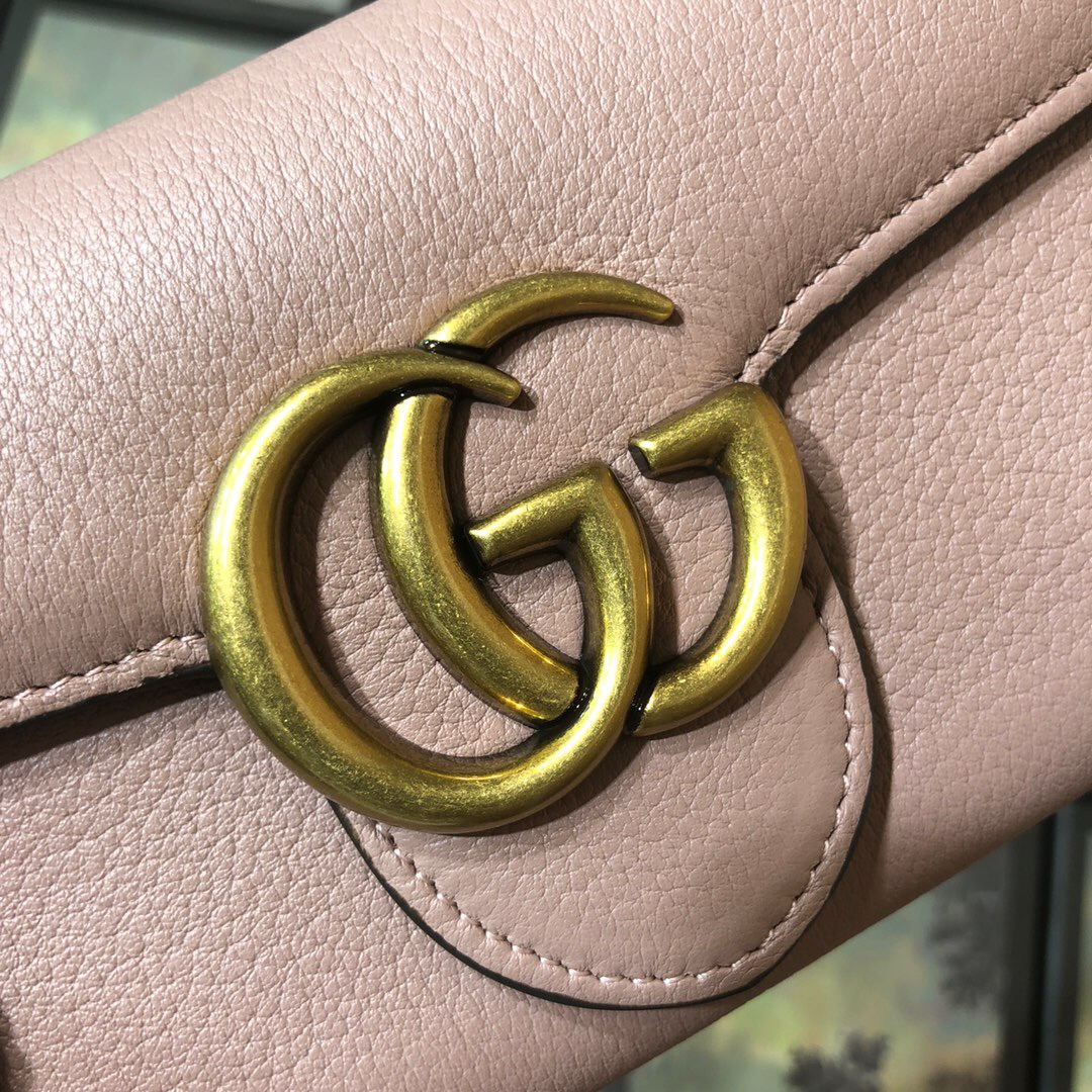 GG Marmont continental wallet 400586 Pink