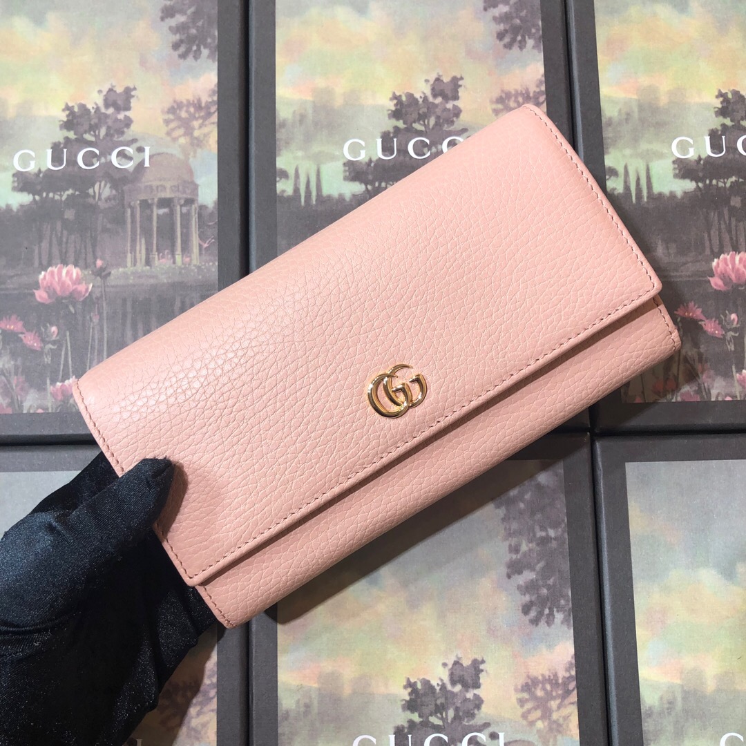 GG Marmont leather continental wallet Pink