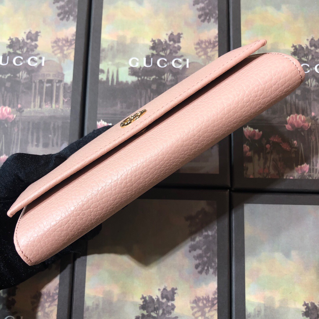 GG Marmont leather continental wallet Pink