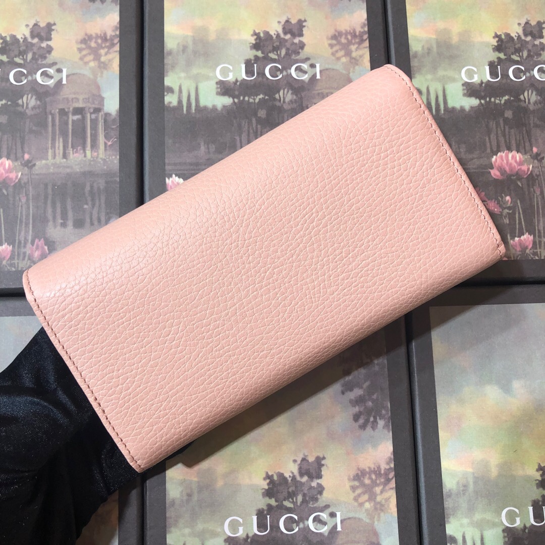 GG Marmont leather continental wallet Pink