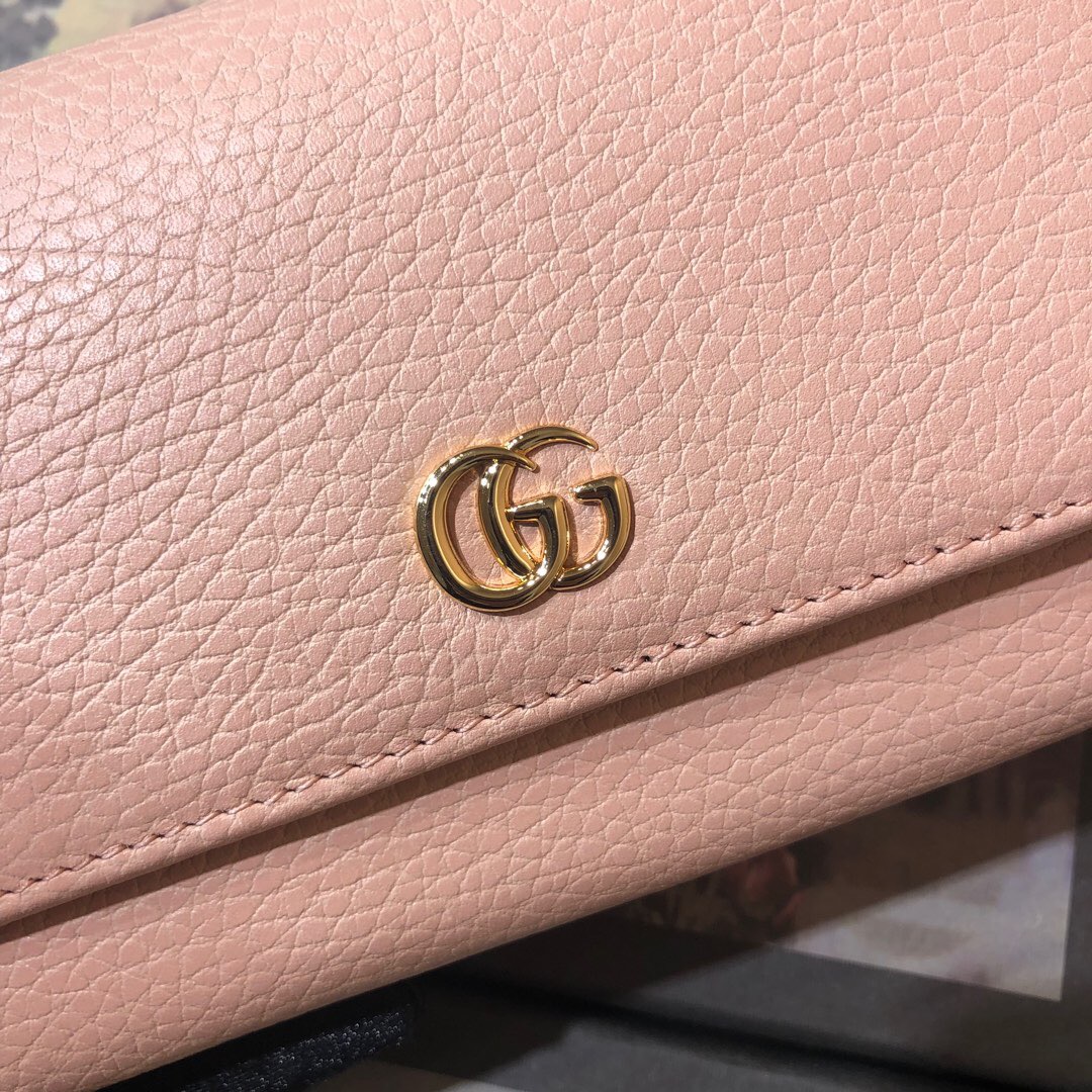 GG Marmont leather continental wallet Pink