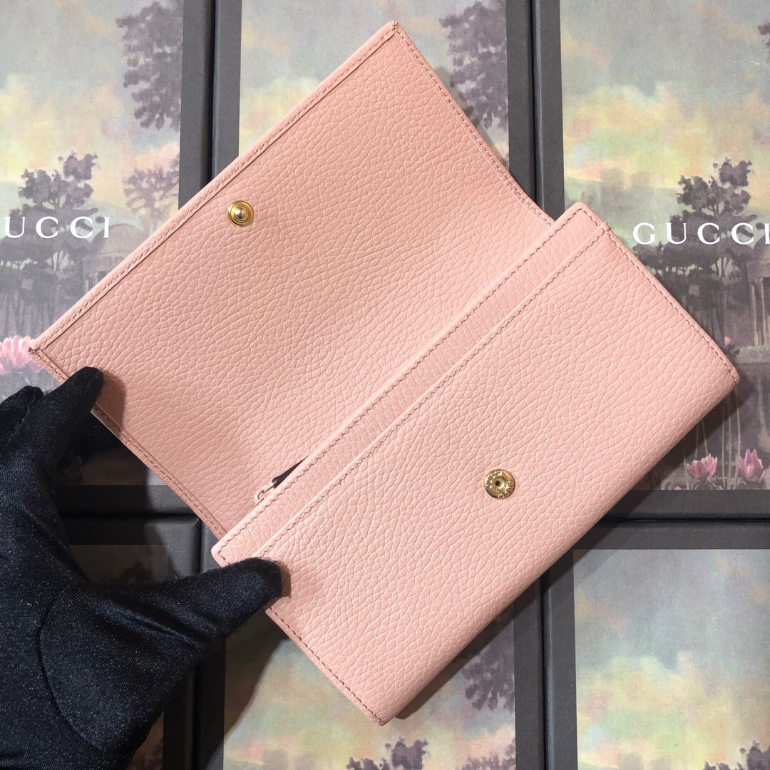 GG Marmont leather continental wallet Pink