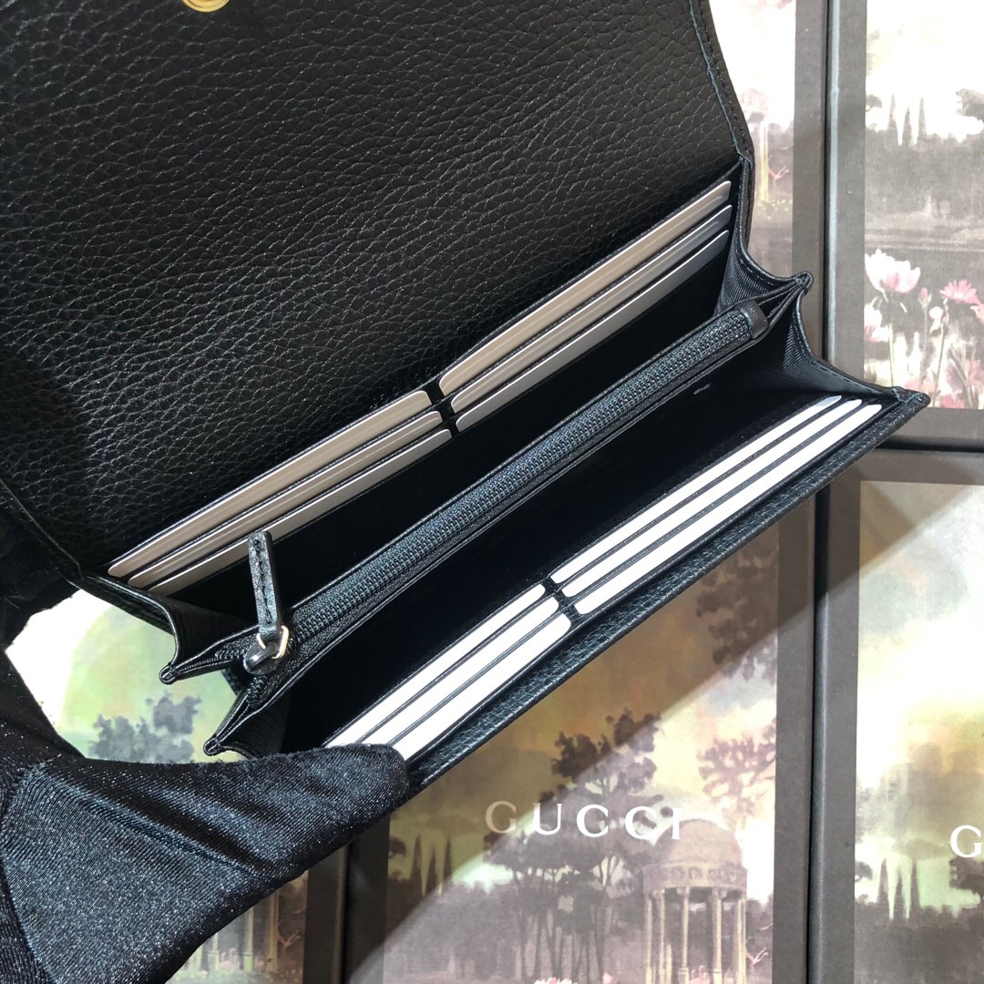 GG Marmont leather continental wallet Black