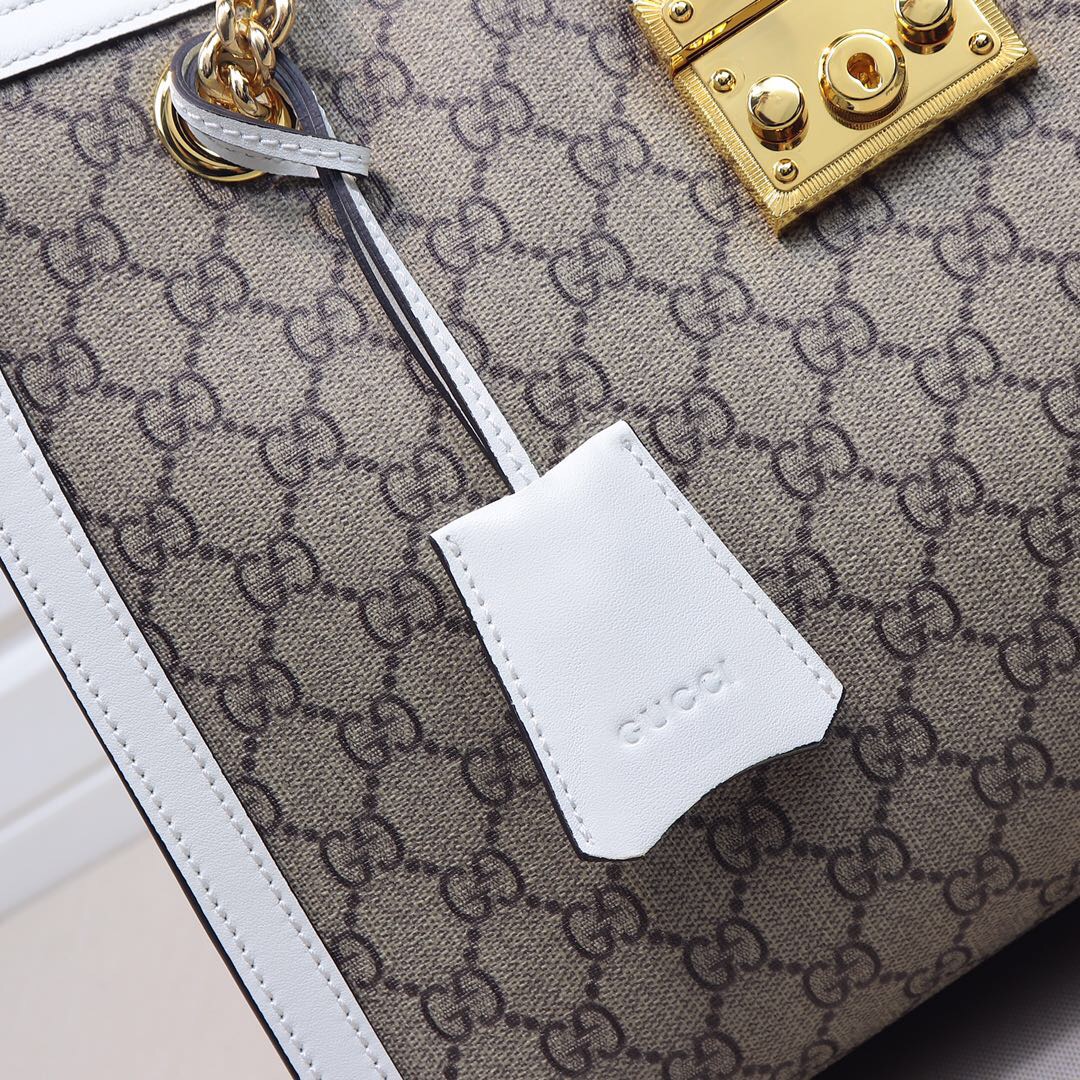 Gvc*1 Padlock medium GG Tote bag White 479197