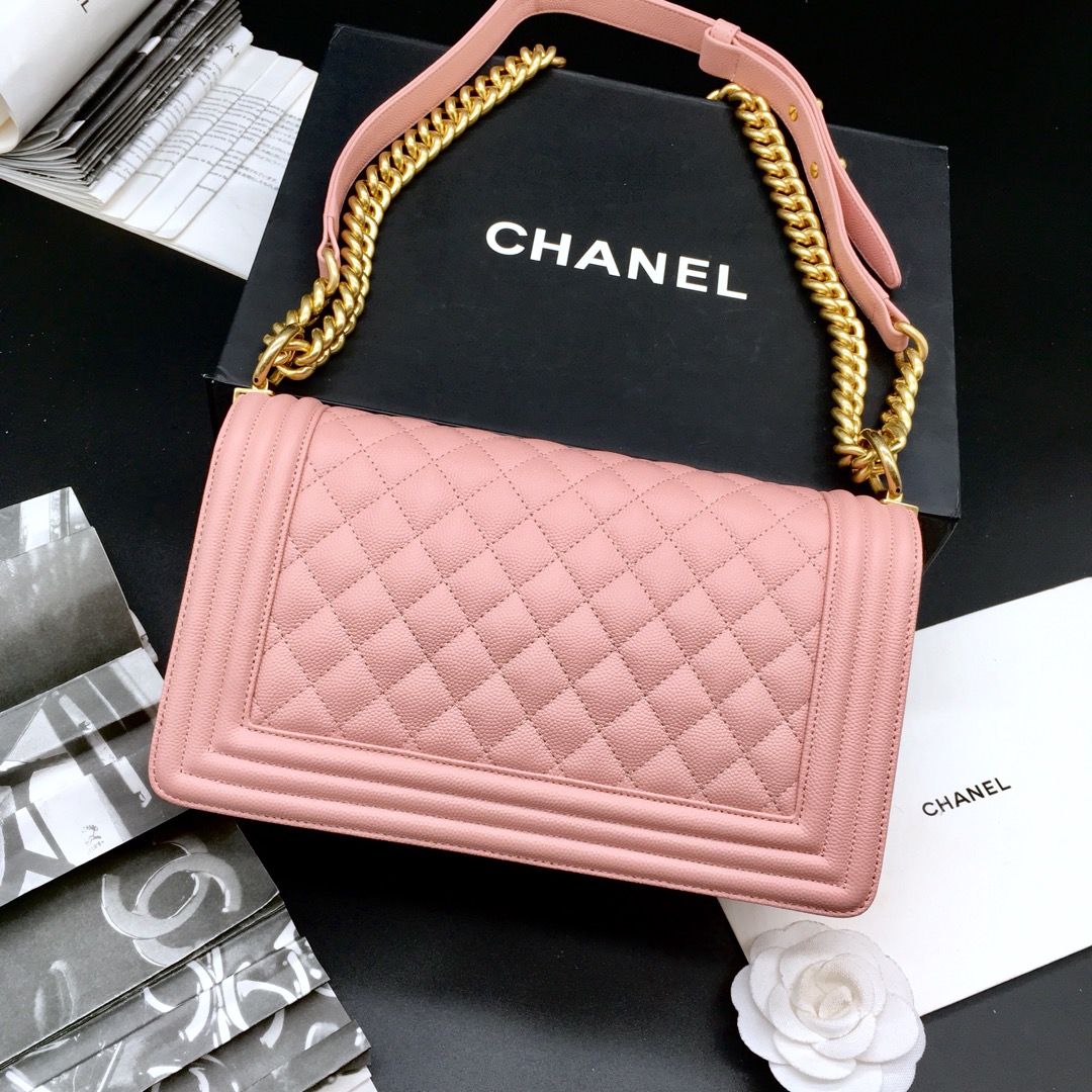 Ch**el Leboy bag Caviar 25cm Pink