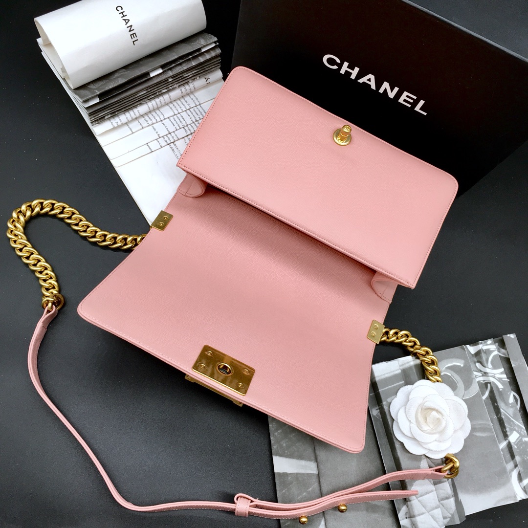 Ch**el Leboy bag Caviar 25cm Pink