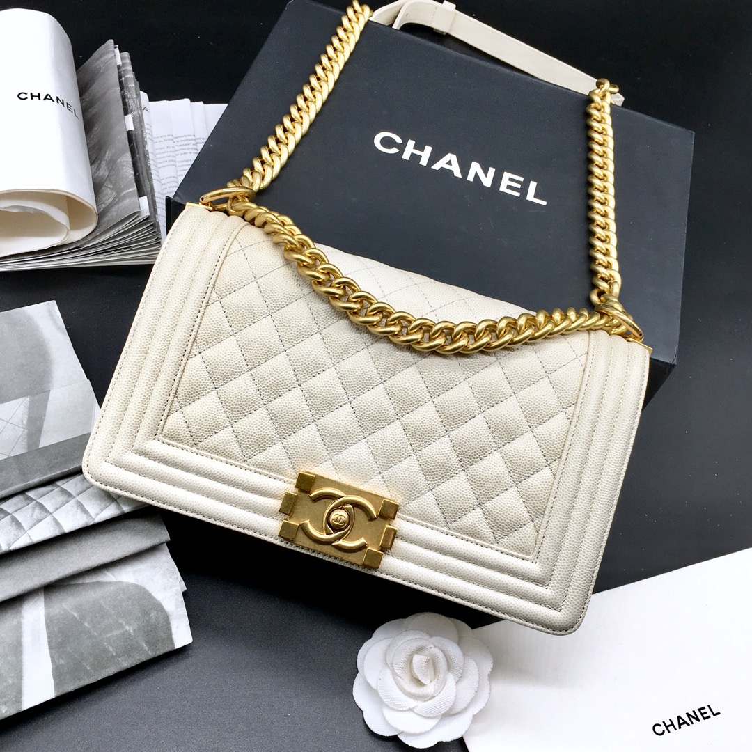 Ch**el Leboy bag Caviar 25cm White