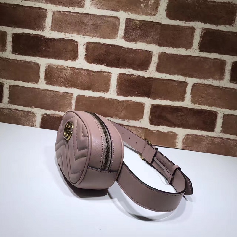 GG Marmont matelassé leather belt Pink bag 476434