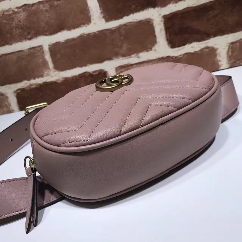 GG Marmont matelassé leather belt Pink bag 476434
