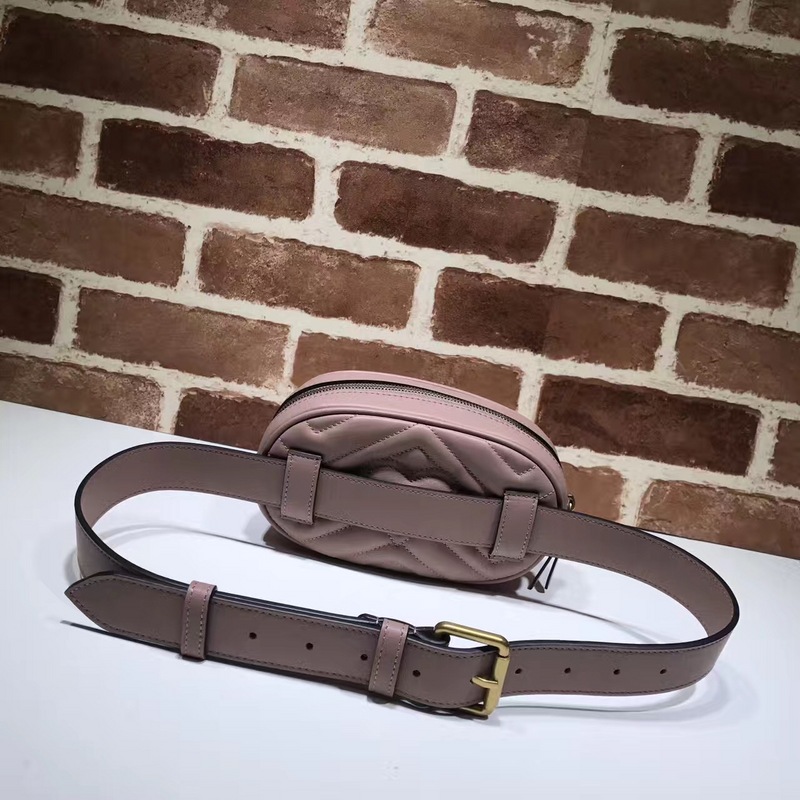 GG Marmont matelassé leather belt Pink bag 476434