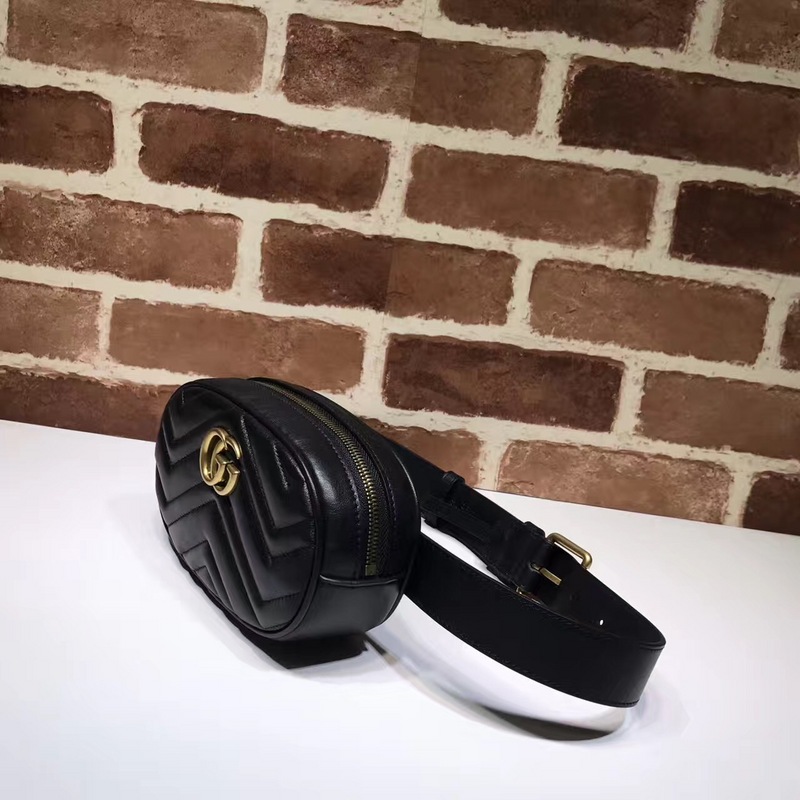 GG Marmont matelassé leather belt Black bag 476434