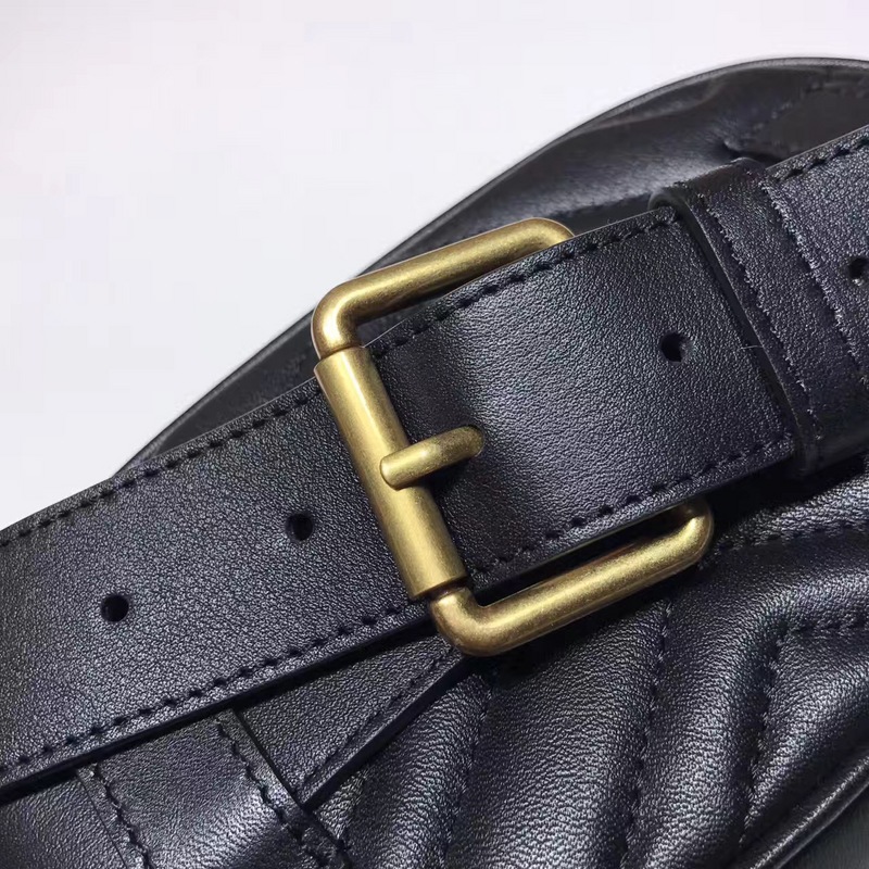 GG Marmont matelassé leather belt Black bag 476434