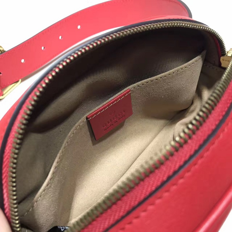 GG Marmont matelassé leather belt Red bag 476434