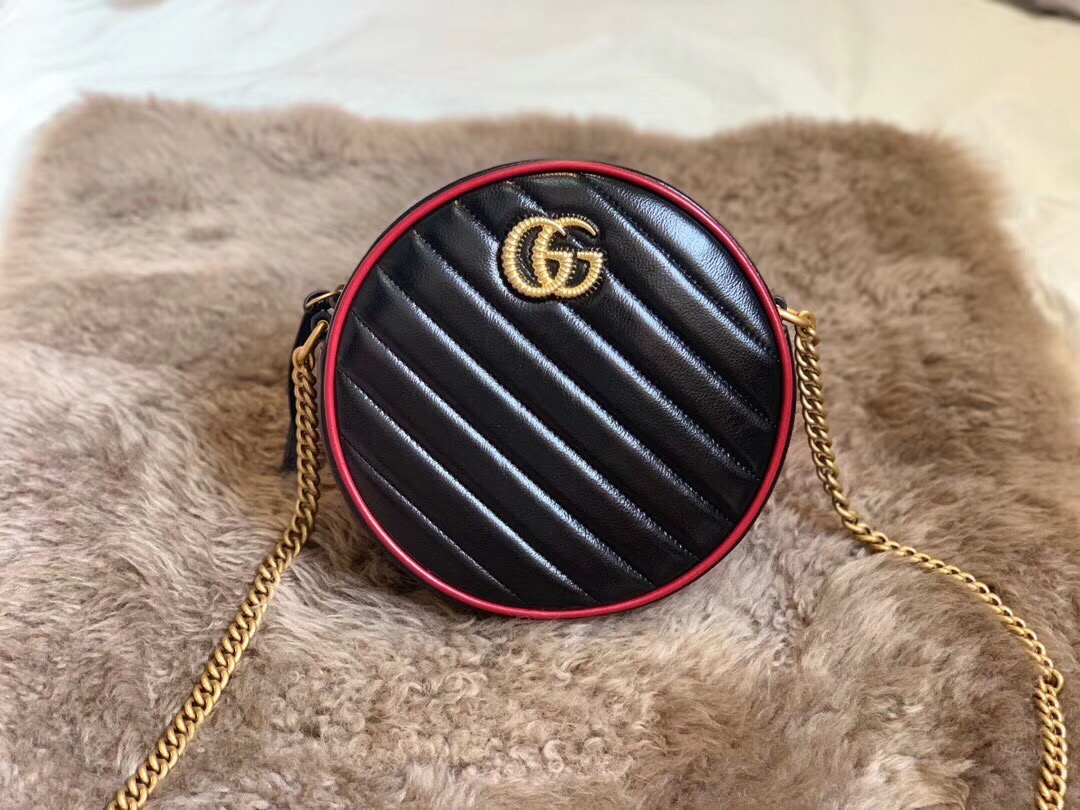 Gvc*1 GG Marmont Mini Round Shoulder Bag