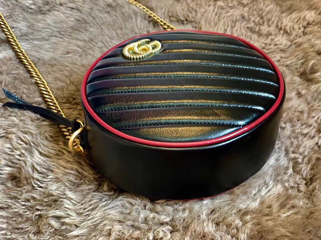 Gvc*1 GG Marmont Mini Round Shoulder Bag