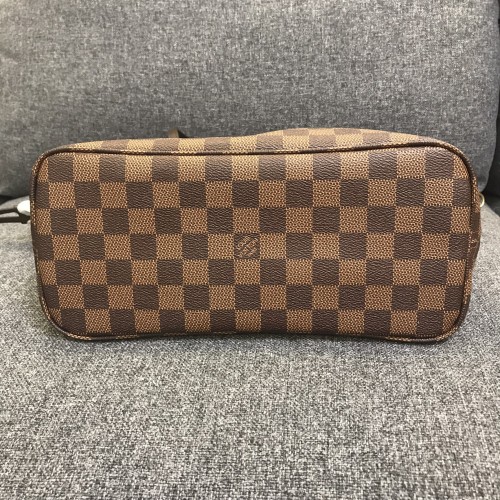Bagsaaa LV N40600 Neverfull PM Tote Bag Damier Ebene & red - 29cm