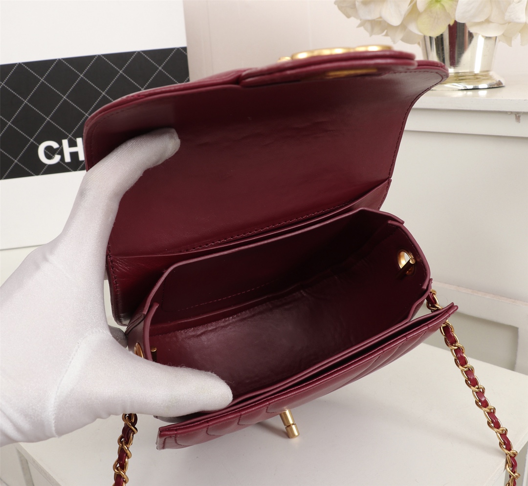 Ch**el Lambskin Mini Bag Red