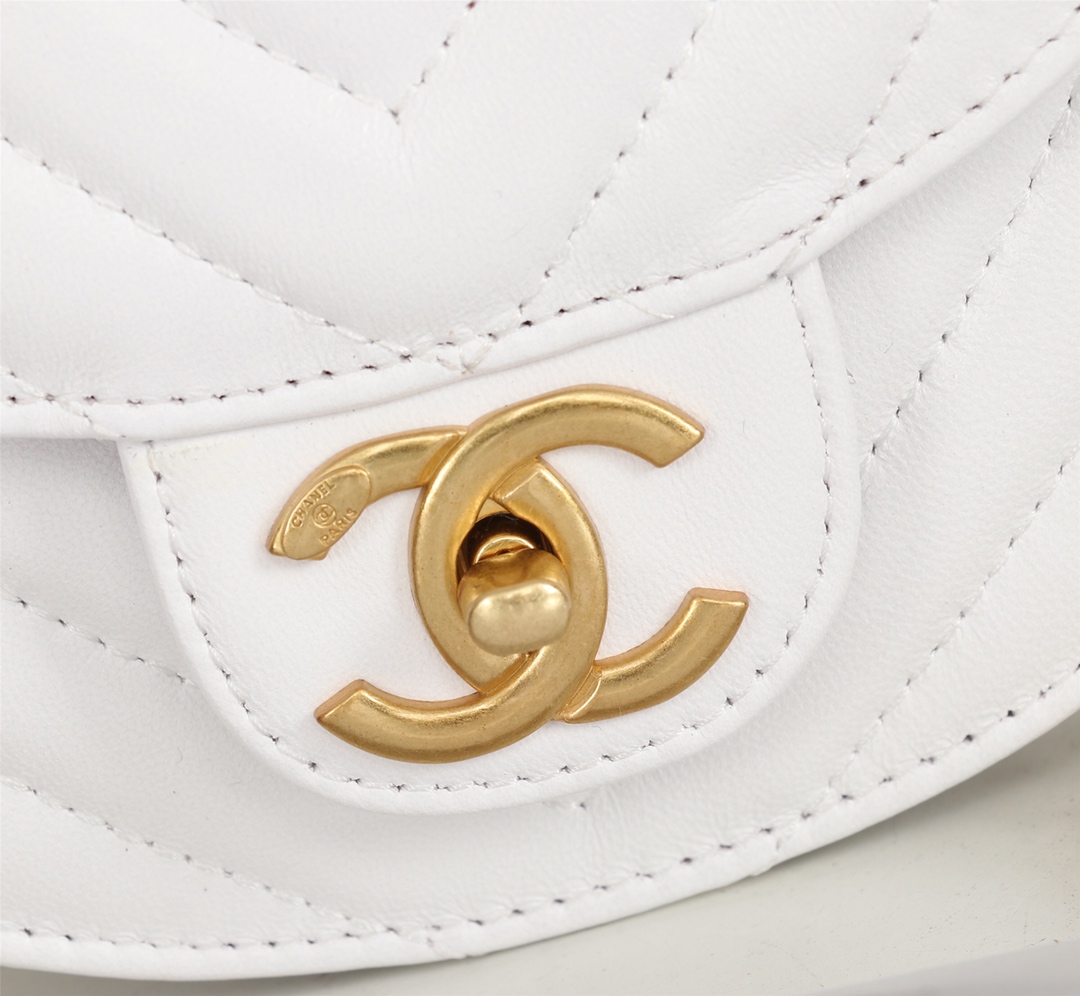 Ch**el Lambskin Mini Bag White