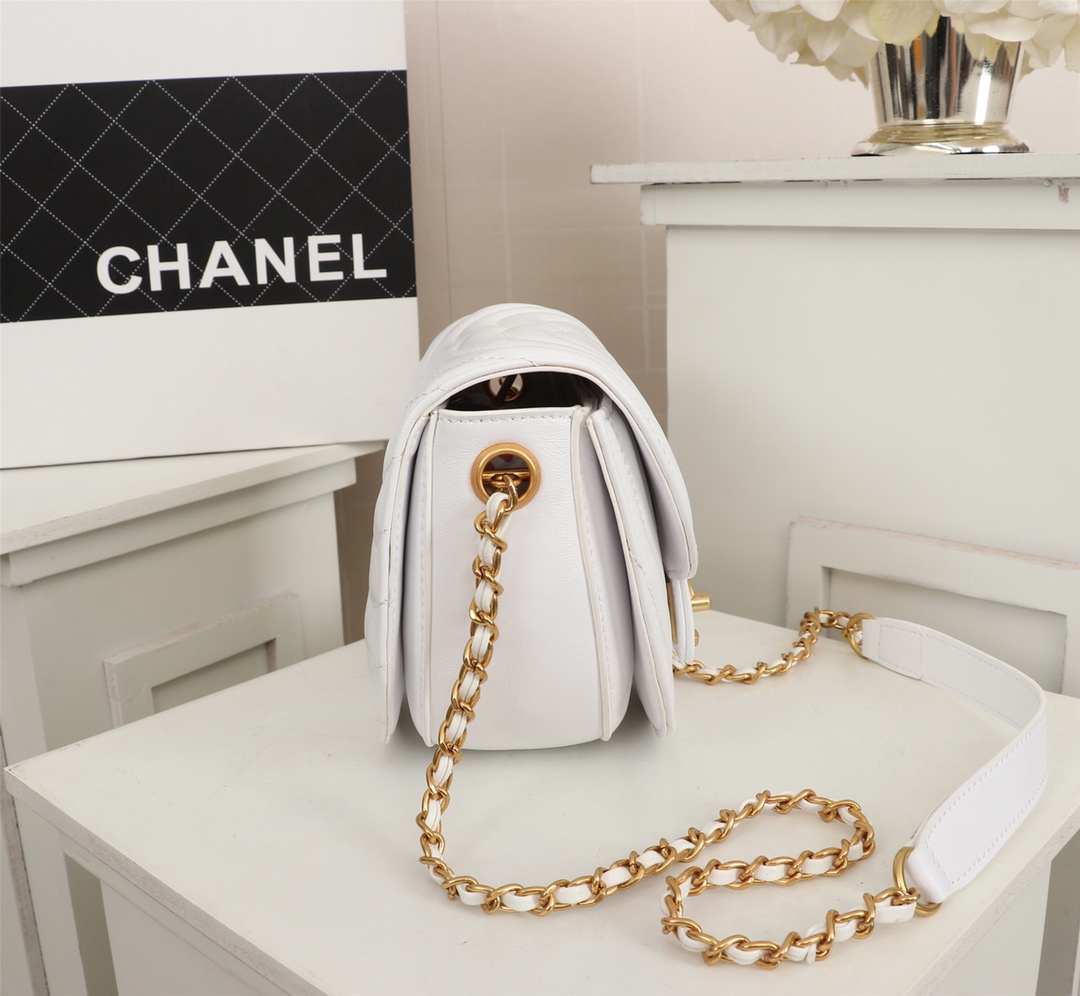 Ch**el Lambskin Mini Bag White