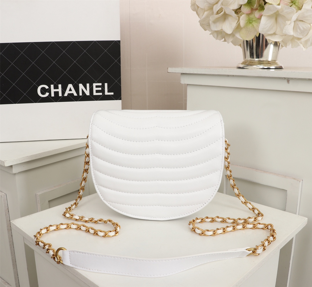 Ch**el Lambskin Mini Bag White