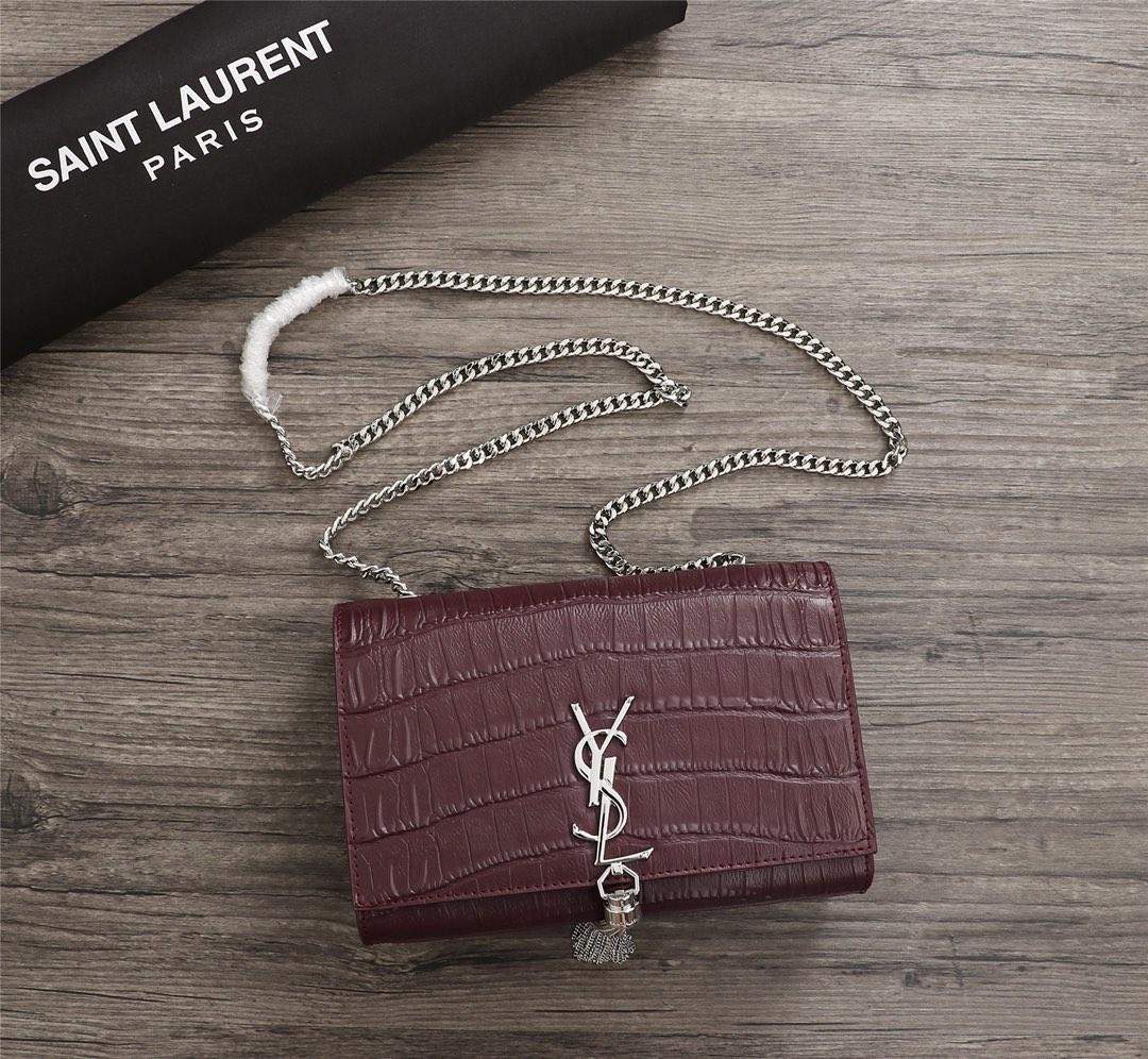 Y51 Crocodile embossed cowhide Chain shoulder bag