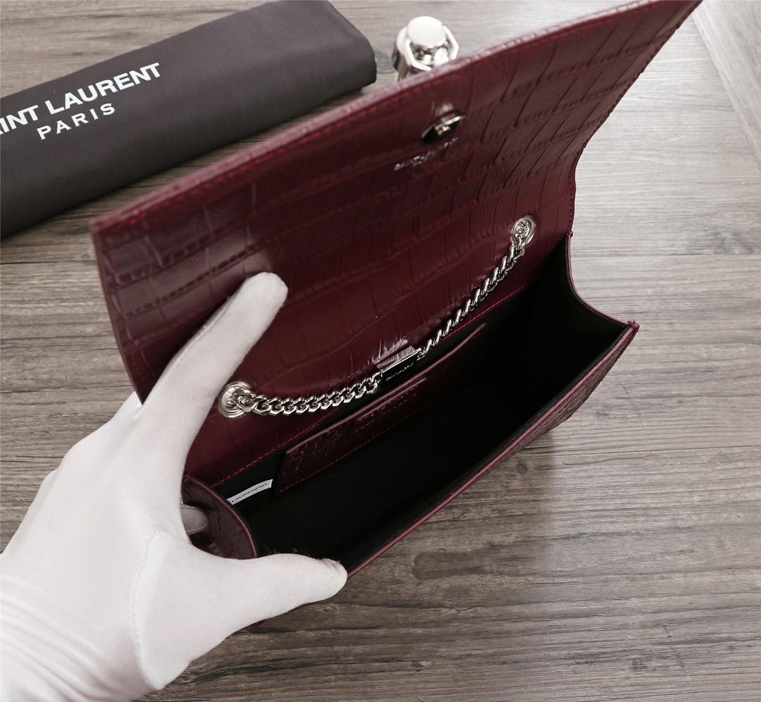 Y51 Crocodile embossed cowhide Chain shoulder bag
