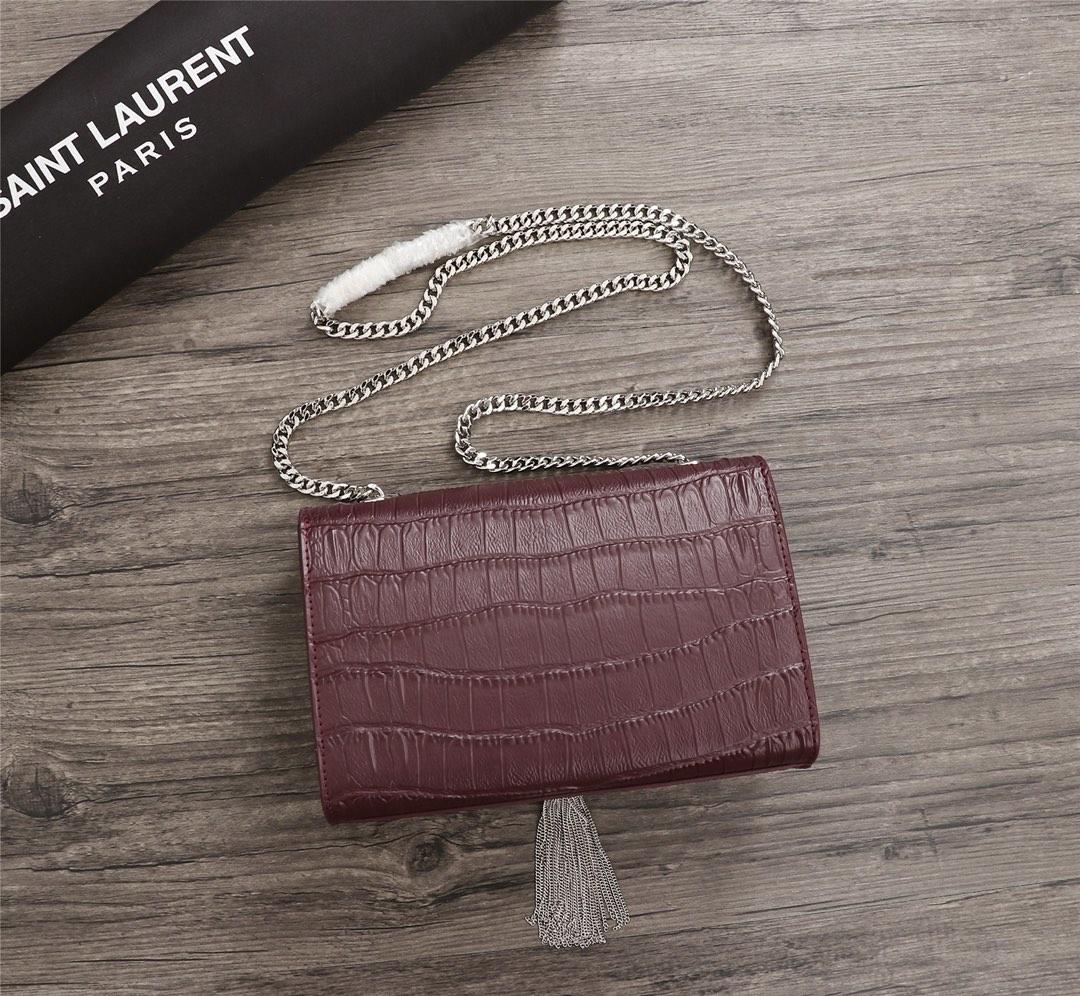 Y51 Crocodile embossed cowhide Chain shoulder bag