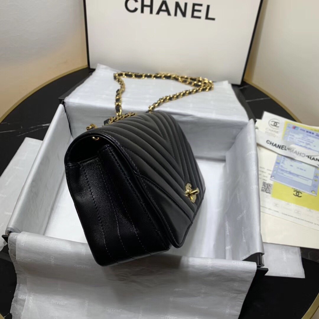 Ch**el 2019 New Lambskin mini bag Black