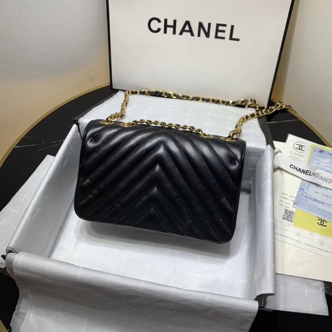 Ch**el 2019 New Lambskin mini bag Black