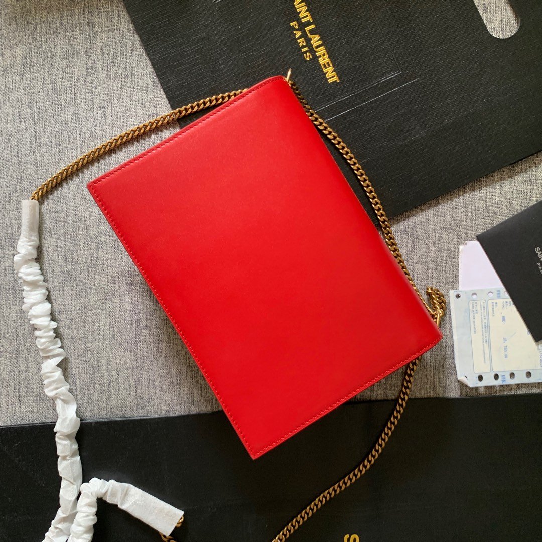 Y51 Calfskin chain bag Red