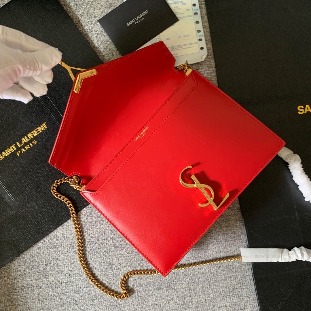Y51 Calfskin chain bag Red