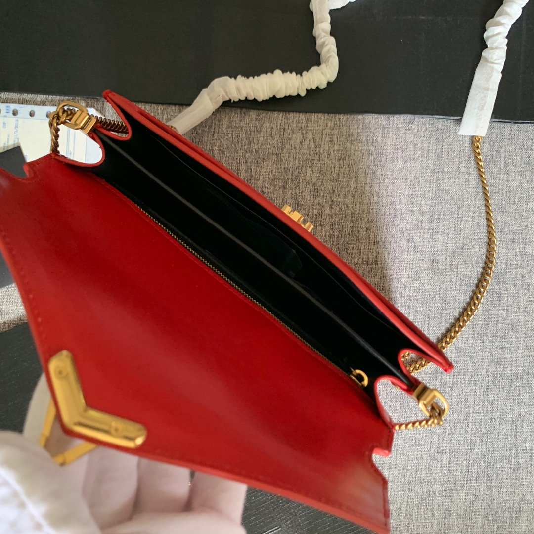 Y51 Calfskin chain bag Red