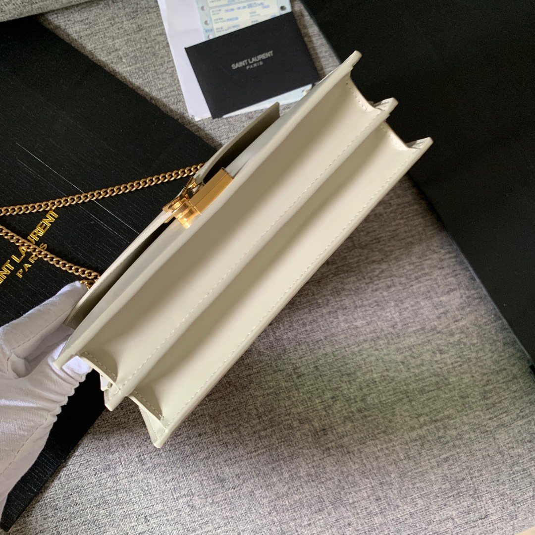 Y51 Calfskin chain bag White