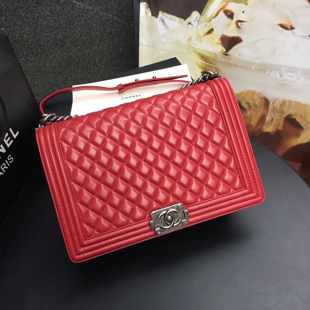 Ch**el Leboy bag Lambskin silver hardware Red