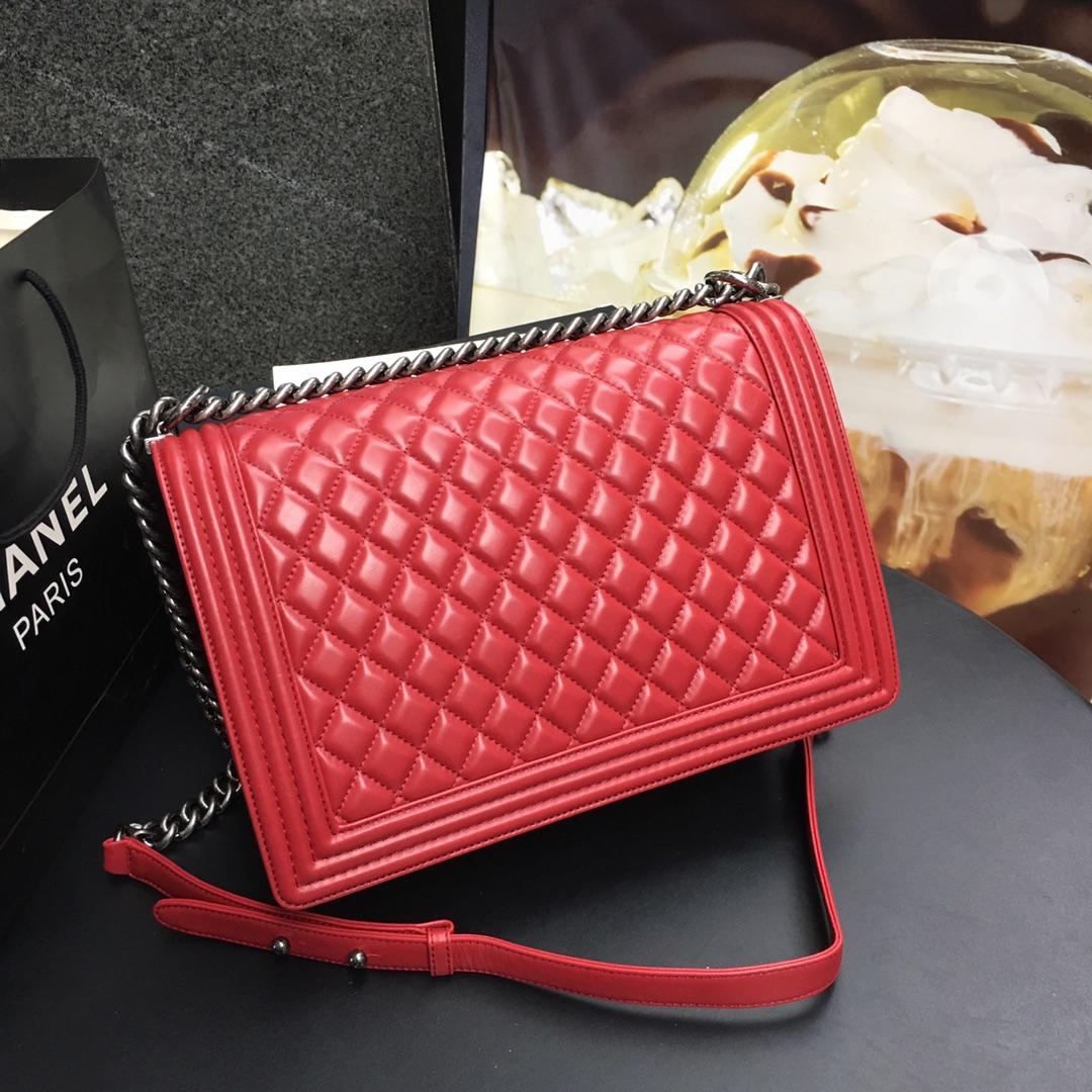 Ch**el Leboy bag Lambskin silver hardware Red