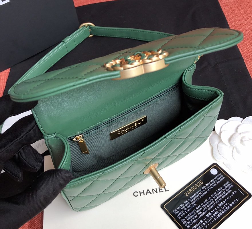 Ch**el Lambskin Waist Belt Bag green