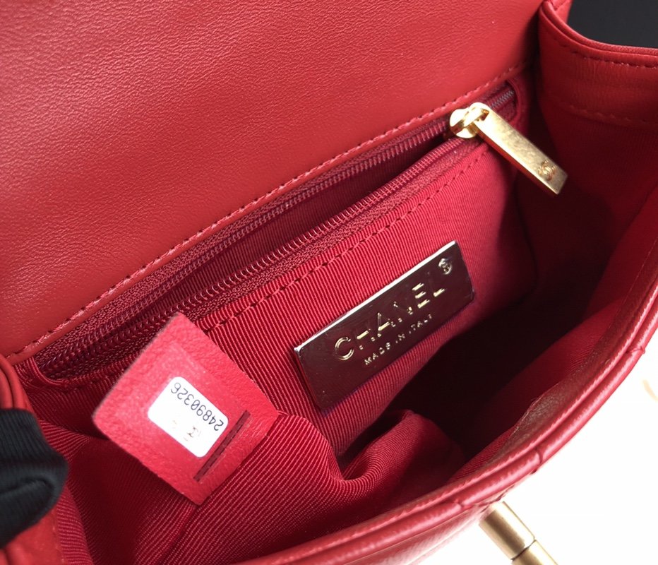 Ch**el Lambskin Waist Belt Bag red