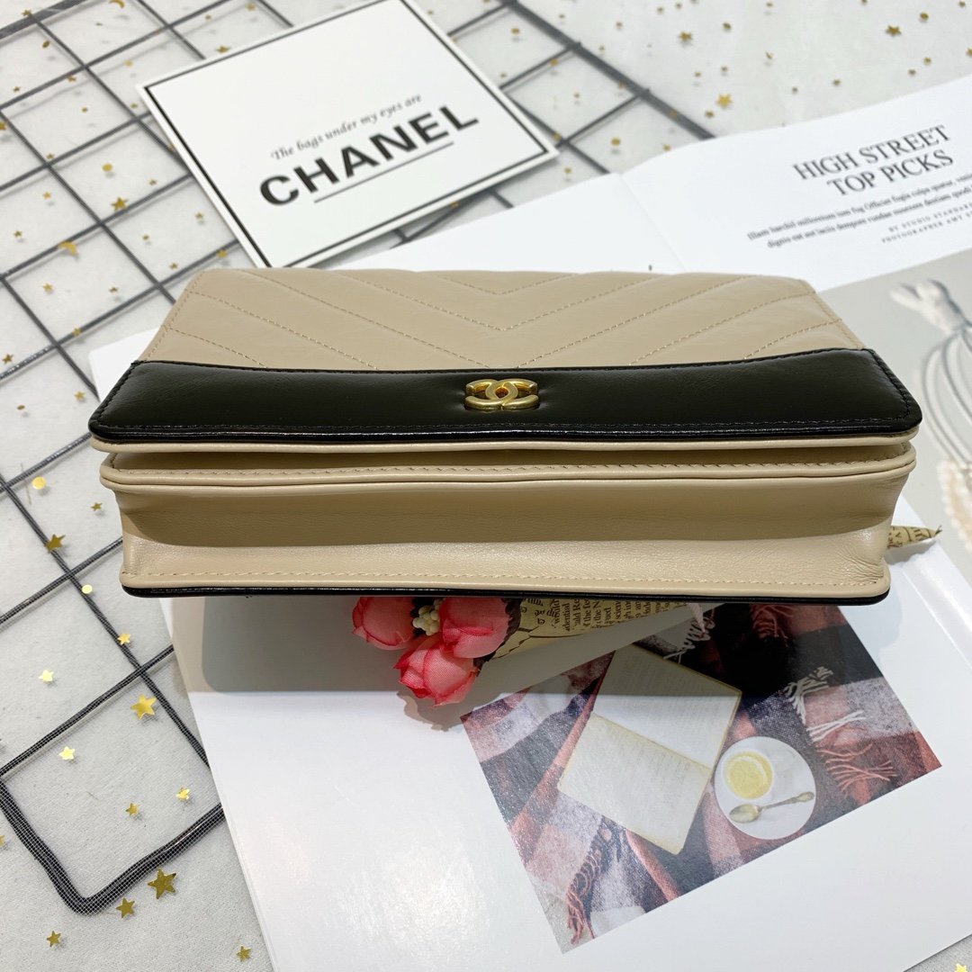 Ch**el Chevron Calfskin Gabrielle Woc bag