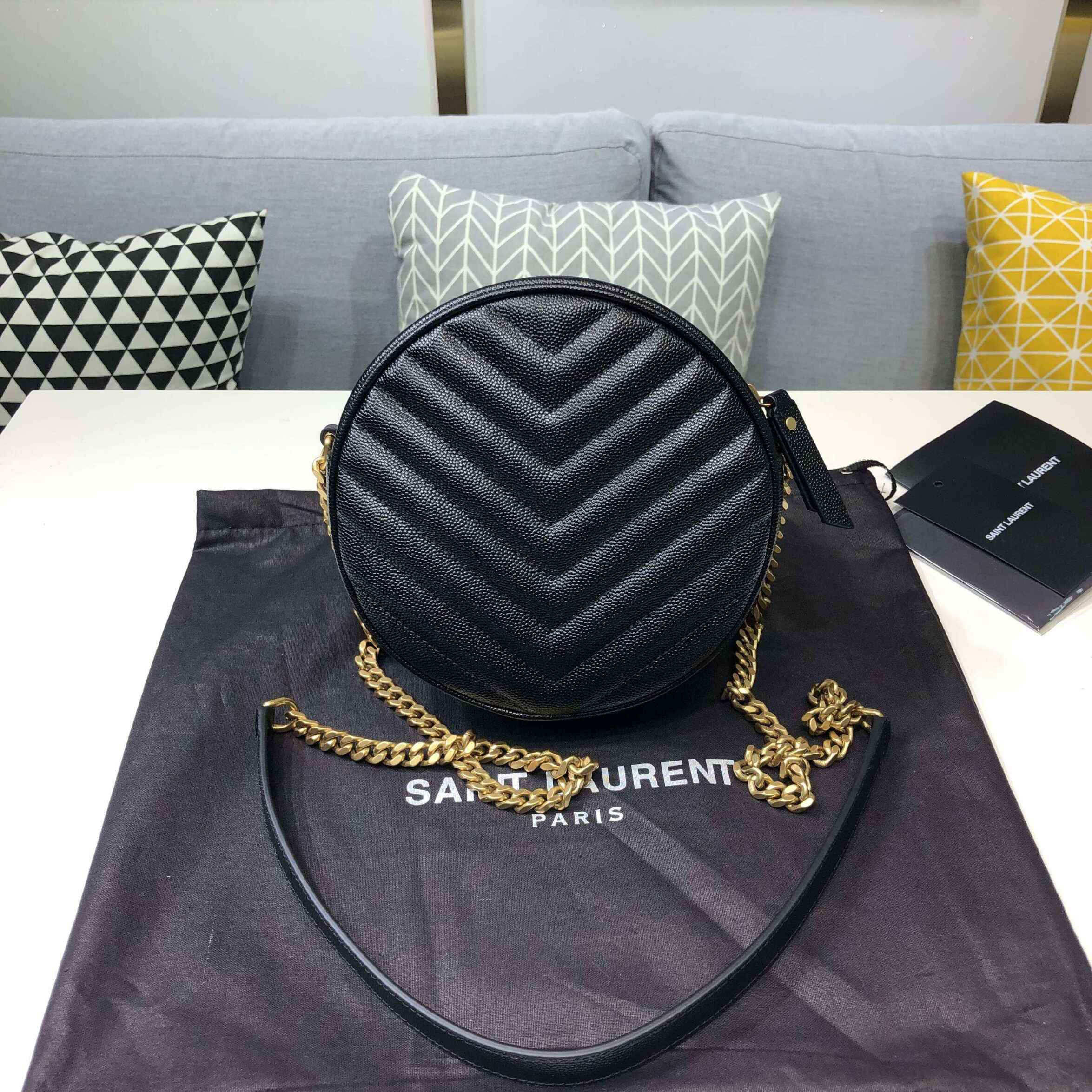 Y51 Vinyle Round Camera Bag Black