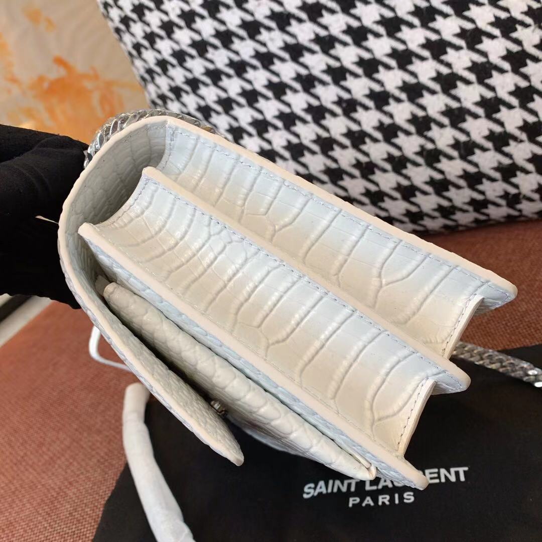 Y51 Crocodile pattern white Bag
