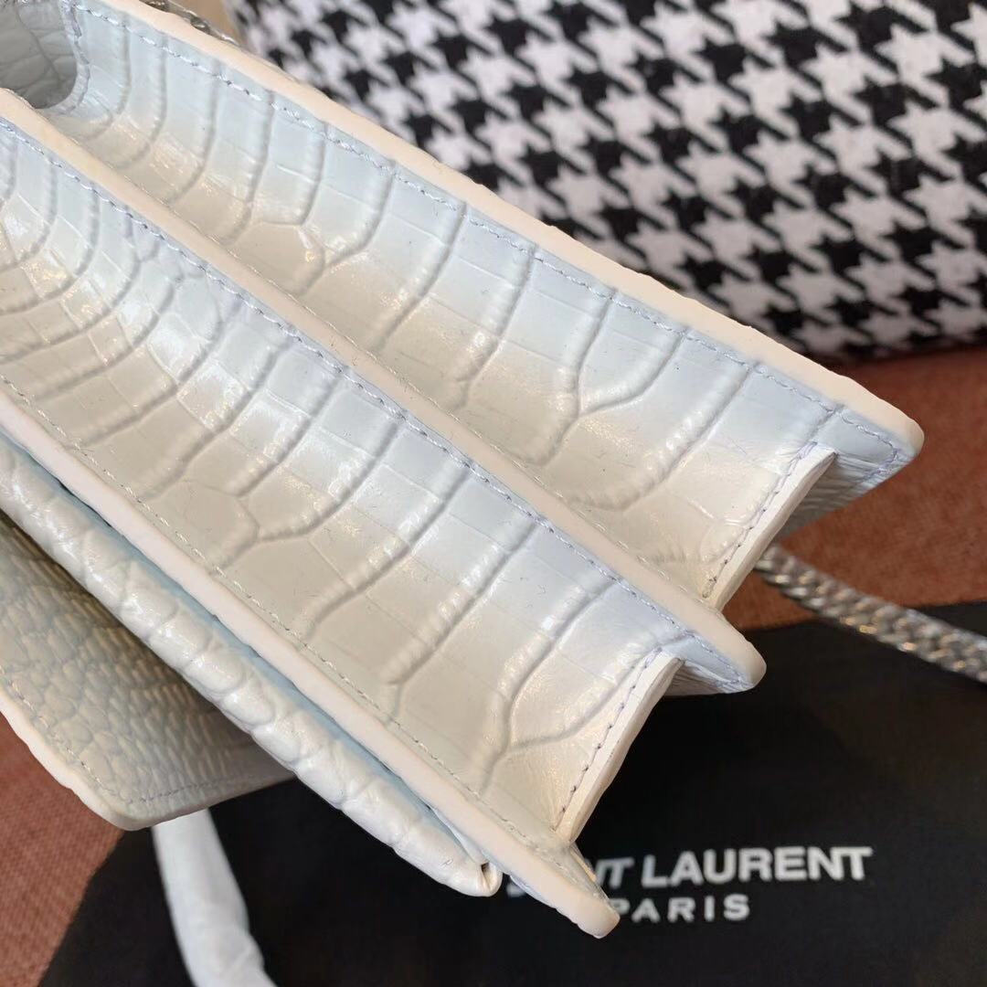 Y51 Crocodile pattern white Bag
