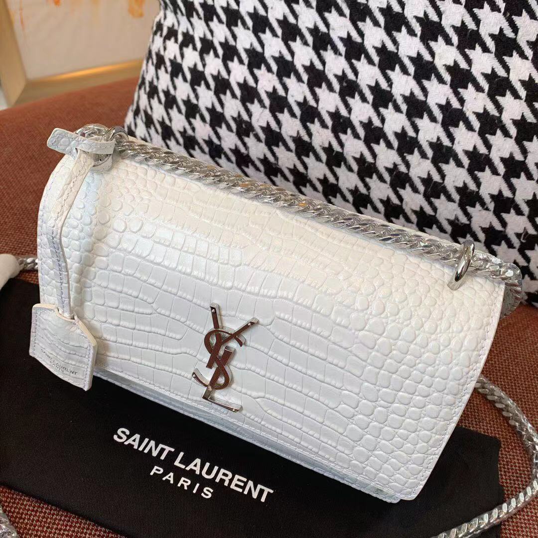 Y51 Crocodile pattern white Bag