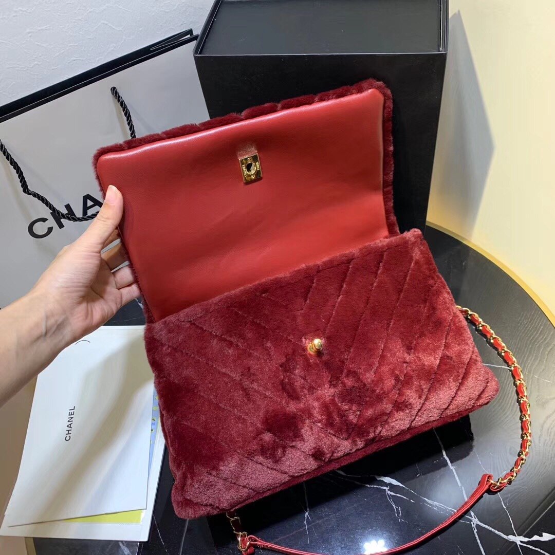 Ch**el bag 28cm red
