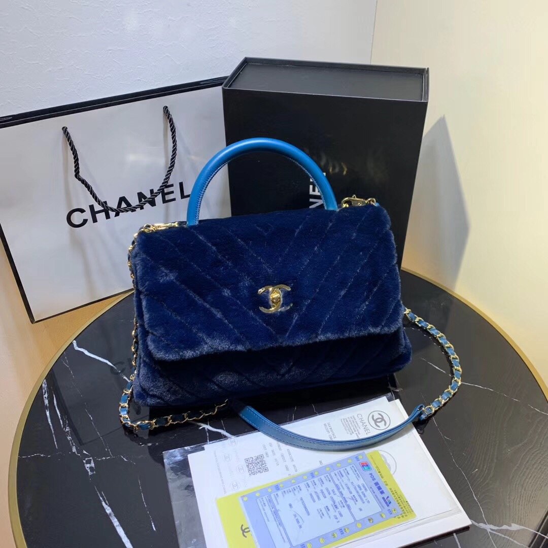 Ch**el bag 28cm blue